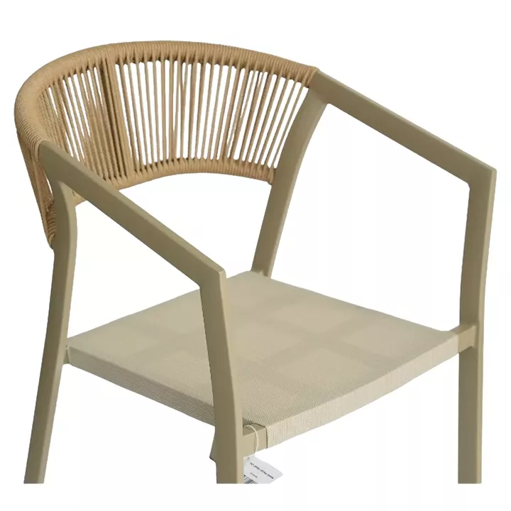 Πολυθρόνα Κήπου ArteLibre FIJI Μπεζ/Φυσικό Αλουμίνιο/Rattan 56x60x78cm