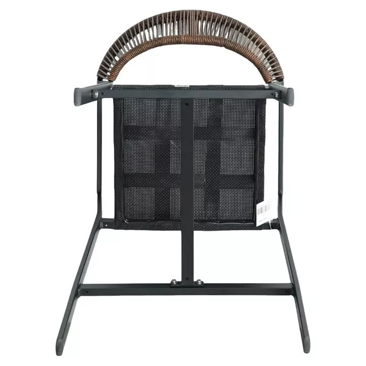 Σκαμπό Bar ArteLibre SANTORINI Μαύρο/Φυσικό Αλουμίνιο/Rattan 55x56x99cm