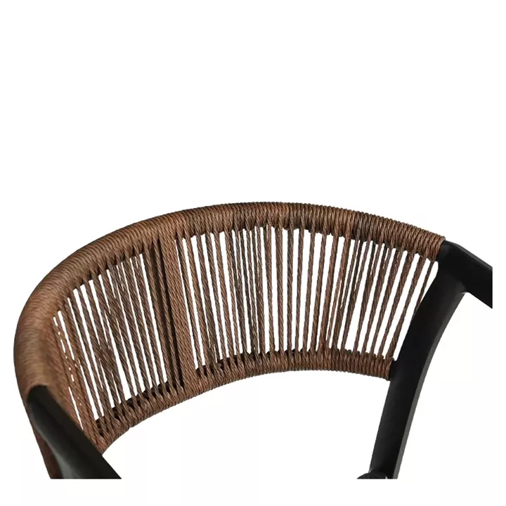 Σκαμπό Bar ArteLibre SANTORINI Μαύρο/Φυσικό Αλουμίνιο/Rattan 55x56x99cm