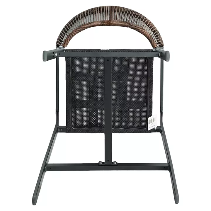 Σκαμπό Bar ArteLibre SANTORINI Ανθρακί/Φυσικό Αλουμίνιο/Rattan 55x56x99cm
