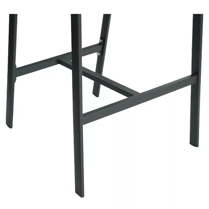 Σκαμπό Bar ArteLibre SANTORINI Ανθρακί/Φυσικό Αλουμίνιο/Rattan 55x56x99cm