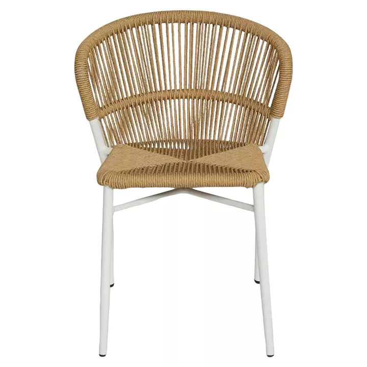 Καρέκλα Κήπου ArteLibre RIVIERA Λευκό/Φυσικό Αλουμίνιο/Rattan 57x61x79cm