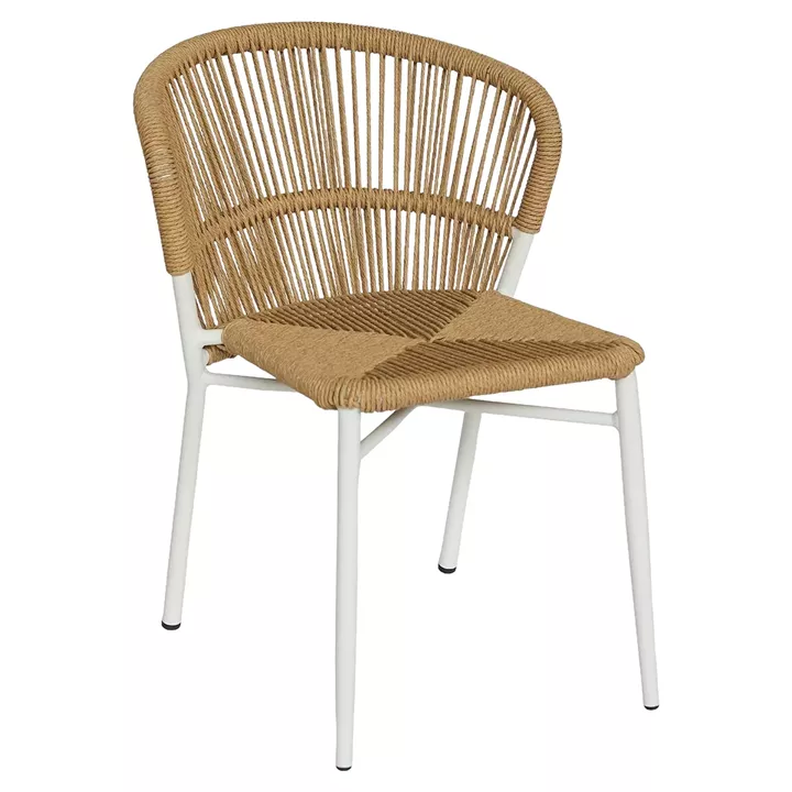 Καρέκλα Κήπου ArteLibre RIVIERA Λευκό/Φυσικό Αλουμίνιο/Rattan 57x61x79cm