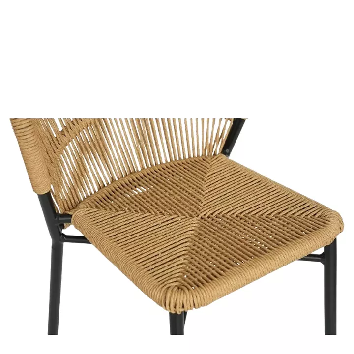 Καρέκλα Κήπου ArteLibre RIVIERA Μαύρο/Φυσικό Αλουμίνιο/Rattan 57x61x79cm