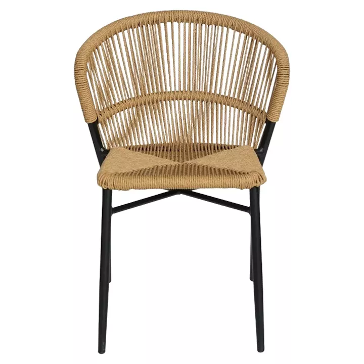 Καρέκλα Κήπου ArteLibre RIVIERA Μαύρο/Φυσικό Αλουμίνιο/Rattan 57x61x79cm
