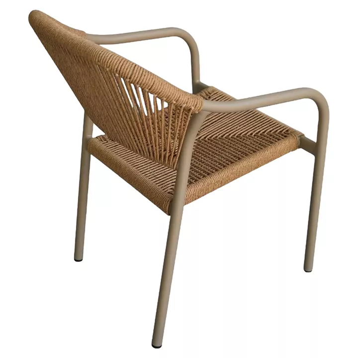 Πολυθρόνα Κήπου ArteLibre MOOREA Μπεζ/Φυσικό Αλουμίνιο/Rattan 58x56x79cm