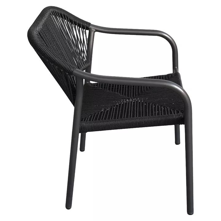 Πολυθρόνα Κήπου ArteLibre MOOREA Ανθρακί Αλουμίνιο/Rattan 58x56x79cm