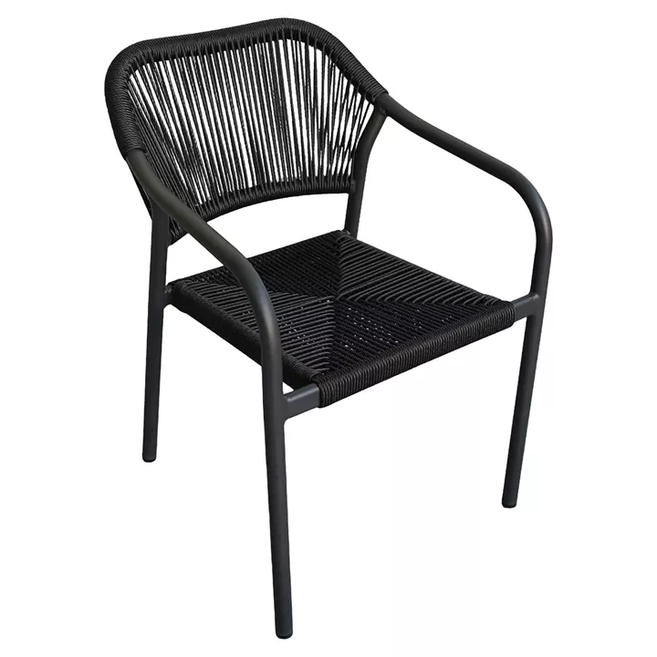 Πολυθρόνα Κήπου ArteLibre MOOREA Ανθρακί Αλουμίνιο/Rattan 58x56x79cm