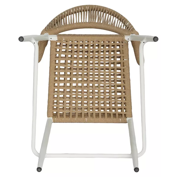 Σκαμπό Bar ArteLibre CEBU Λευκό/Φυσικό Αλουμίνιο/Rattan 60x60x99cm