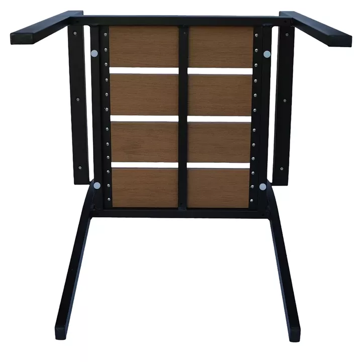 Πολυθρόνα Κήπου ArteLibre TOBAGO Μαύρο/Καρυδί Αλουμίνιο/Ξύλο 55x55x86cm