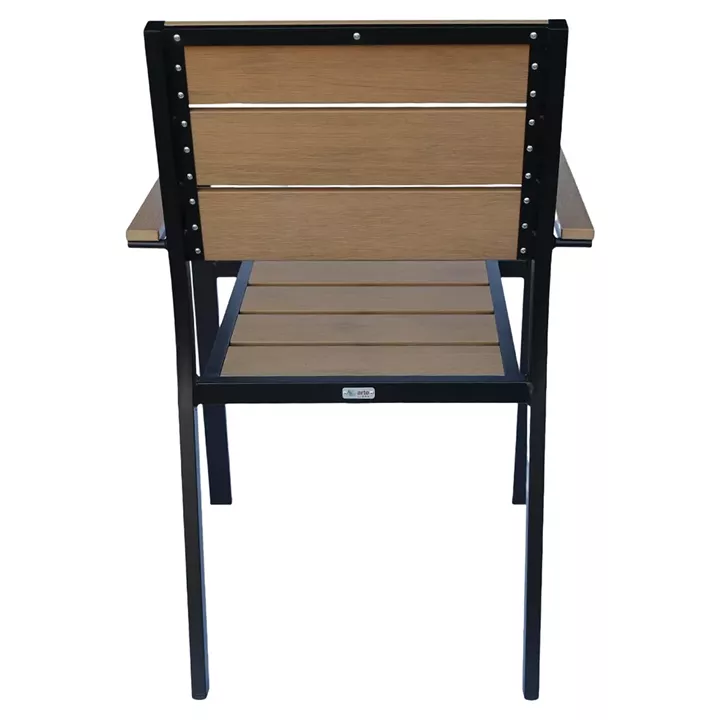 Πολυθρόνα Κήπου ArteLibre TOBAGO Μαύρο/Καρυδί Αλουμίνιο/Ξύλο 55x55x86cm