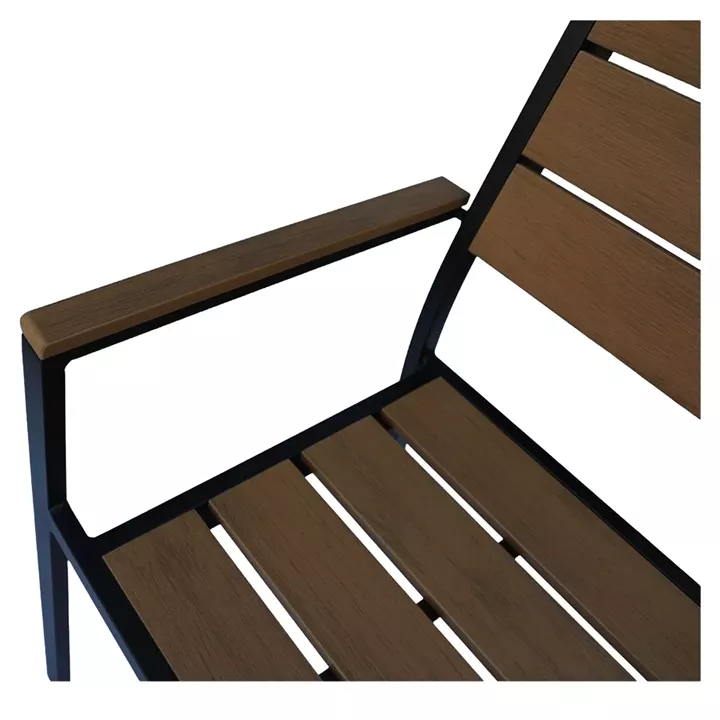 Πολυθρόνα Κήπου ArteLibre TOBAGO Μαύρο/Καρυδί Αλουμίνιο/Ξύλο 55x55x86cm