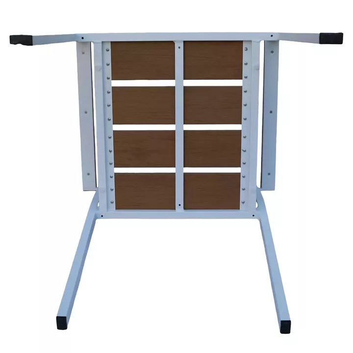 Πολυθρόνα Κήπου ArteLibre TOBAGO Λευκό/Καρυδί Αλουμίνιο/Ξύλο 55x55x86cm