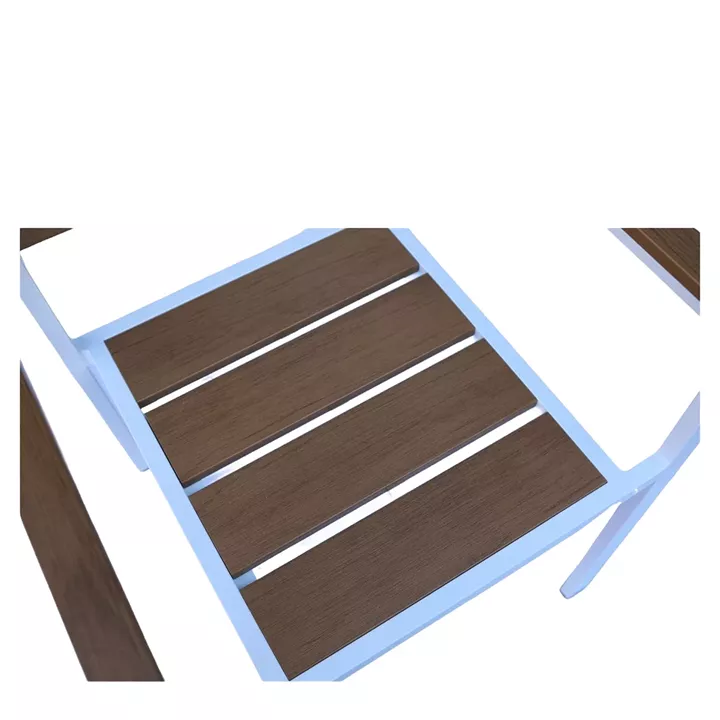 Πολυθρόνα Κήπου ArteLibre TOBAGO Λευκό/Καρυδί Αλουμίνιο/Ξύλο 55x55x86cm