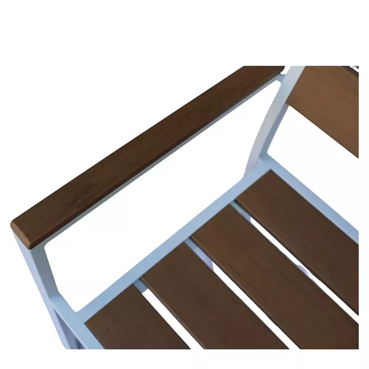 Πολυθρόνα Κήπου ArteLibre TOBAGO Λευκό/Καρυδί Αλουμίνιο/Ξύλο 55x55x86cm