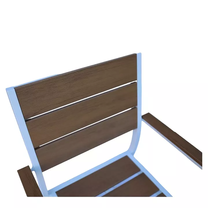 Πολυθρόνα Κήπου ArteLibre TOBAGO Λευκό/Καρυδί Αλουμίνιο/Ξύλο 55x55x86cm