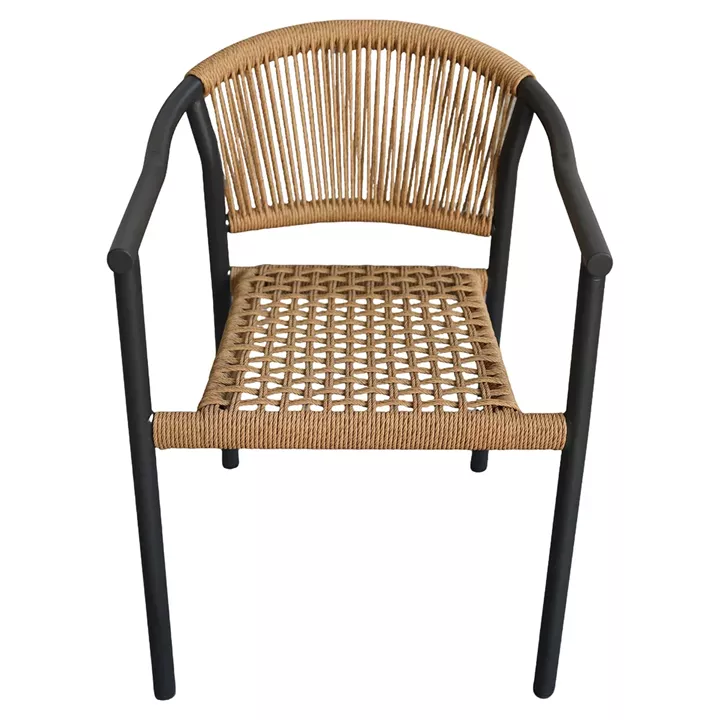 Πολυθρόνα Κήπου ArteLibre KINOSSA Ανθρακί/Φυσικό RATTAN Αλουμίνιο/Rattan 54x59x76cm