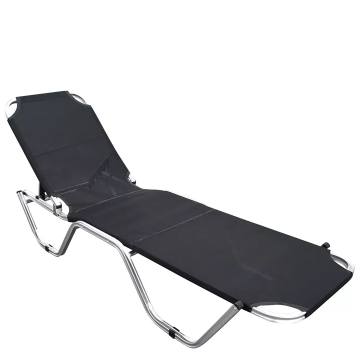 Ξαπλώστρα Παραλίας ArteLibre ADRENOX Μαύρο/Ασημί Αλουμίνιο/Textilene 195x60x30cm