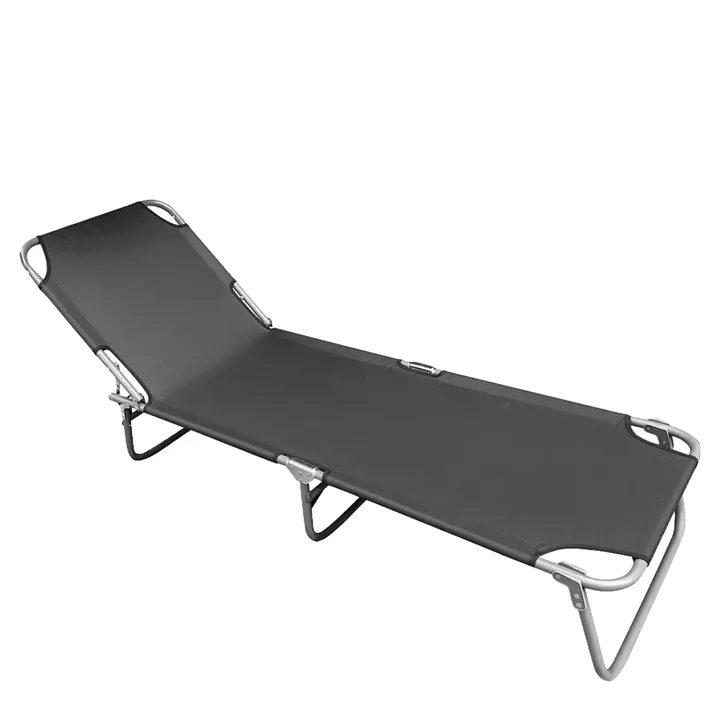 Ξαπλώστρα Παραλίας ArteLibre BRINA Γκρι/Ασημί Αλουμίνιο/Textilene 190x59x26cm