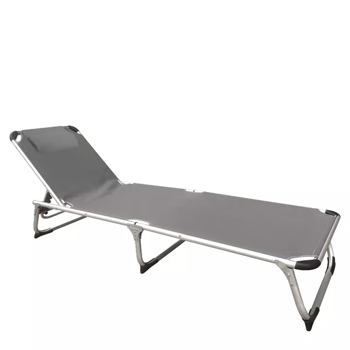 Ξαπλώστρα Παραλίας ArteLibre RENOA Γκρι/Ασημί Αλουμίνιο/Textilene 188x58x28/80cm