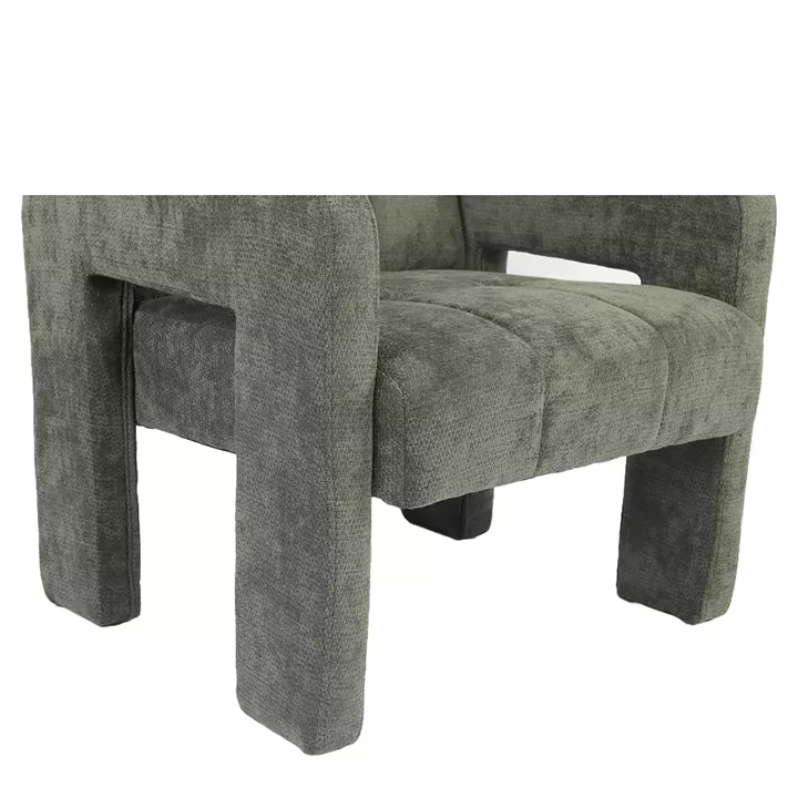 Πολυθρόνα ArteLibre VELORA Πράσινο Ύφασμα/Ξύλο 75x68x69cm