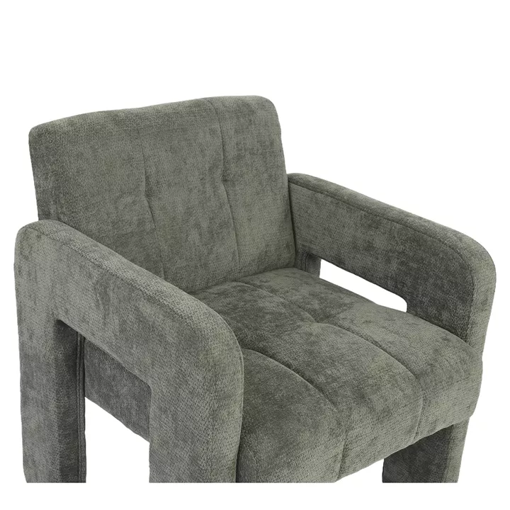 Πολυθρόνα ArteLibre VELORA Πράσινο Ύφασμα/Ξύλο 75x68x69cm