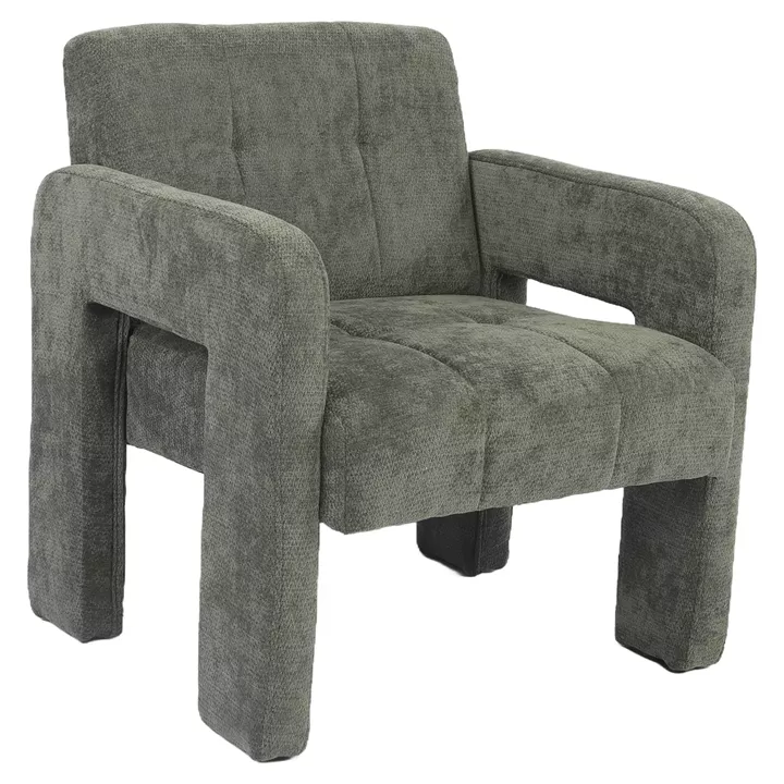 Πολυθρόνα ArteLibre VELORA Πράσινο Ύφασμα/Ξύλο 75x68x69cm