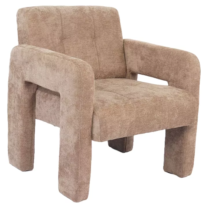 Πολυθρόνα ArteLibre VELORA Μπεζ Ύφασμα/Ξύλο 75x68x69cm