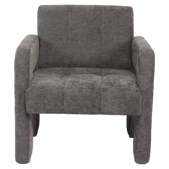 Πολυθρόνα ArteLibre VELORA Γκρι Ανοιχτό Ύφασμα/Ξύλο 75x68x69cm