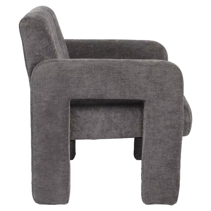 Πολυθρόνα ArteLibre VELORA Γκρι Ανοιχτό Ύφασμα/Ξύλο 75x68x69cm