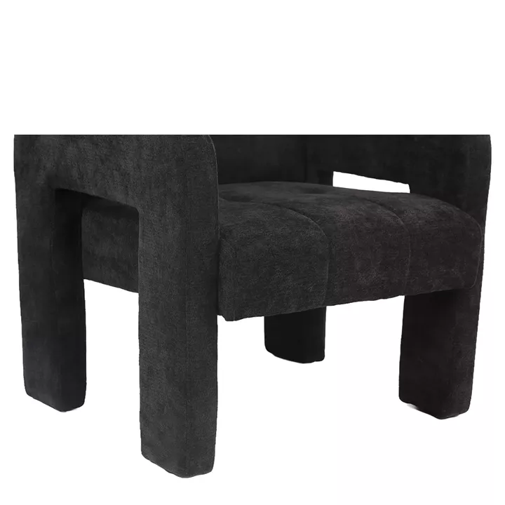 Πολυθρόνα ArteLibre VELORA Γκρι Σκούρο Ύφασμα/Ξύλο 75x68x69cm