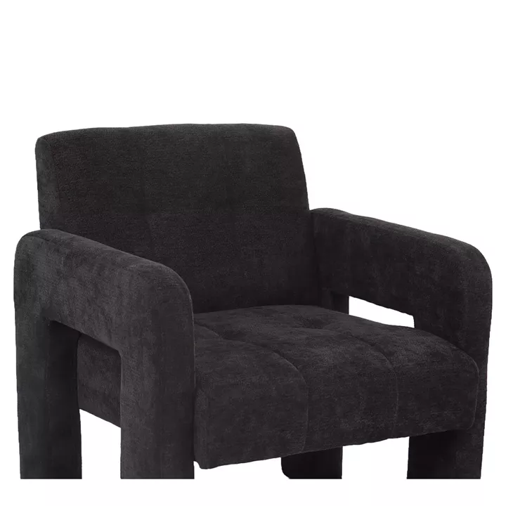 Πολυθρόνα ArteLibre VELORA Γκρι Σκούρο Ύφασμα/Ξύλο 75x68x69cm