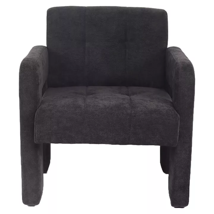 Πολυθρόνα ArteLibre VELORA Γκρι Σκούρο Ύφασμα/Ξύλο 75x68x69cm