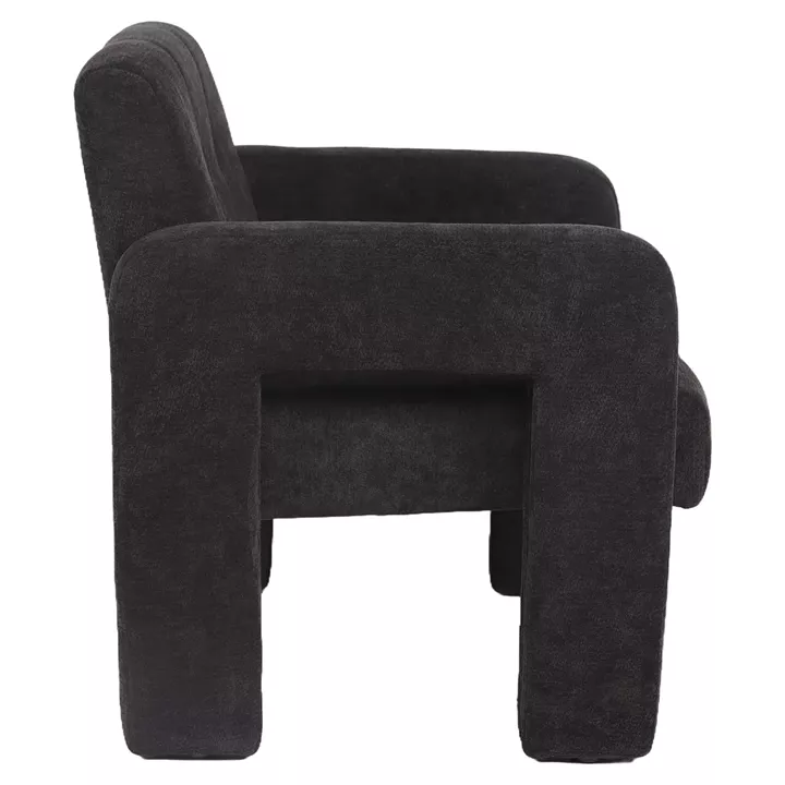 Πολυθρόνα ArteLibre VELORA Γκρι Σκούρο Ύφασμα/Ξύλο 75x68x69cm