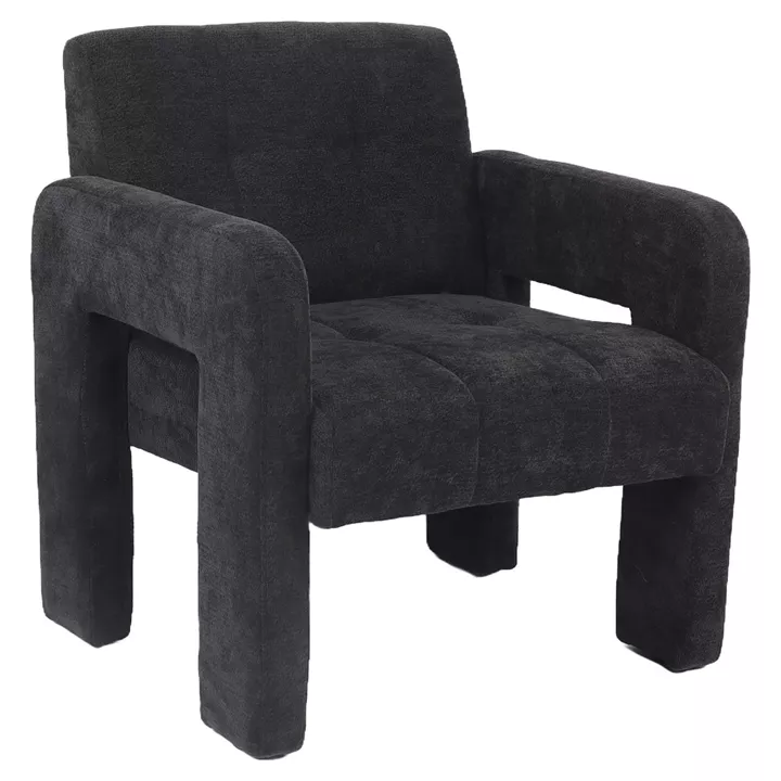 Πολυθρόνα ArteLibre VELORA Γκρι Σκούρο Ύφασμα/Ξύλο 75x68x69cm