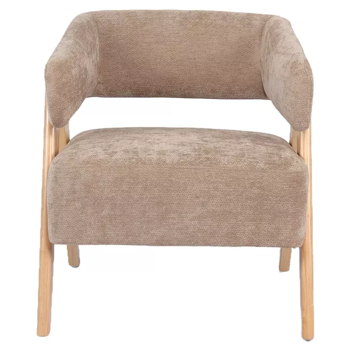 Πολυθρόνα ArteLibre BARTON Καφέ Ύφασμα/Ξύλο 74x67x66cm