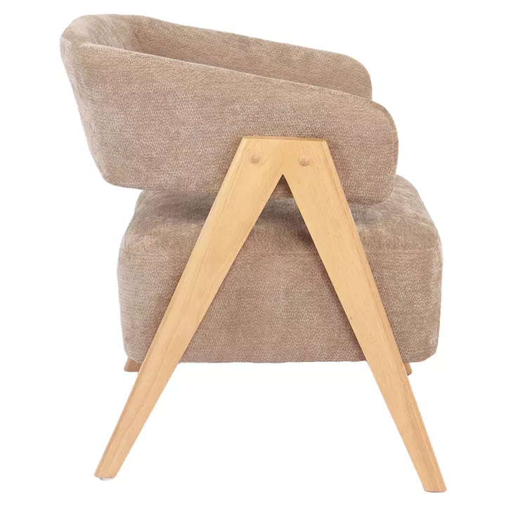 Πολυθρόνα ArteLibre BARTON Καφέ Ύφασμα/Ξύλο 74x67x66cm