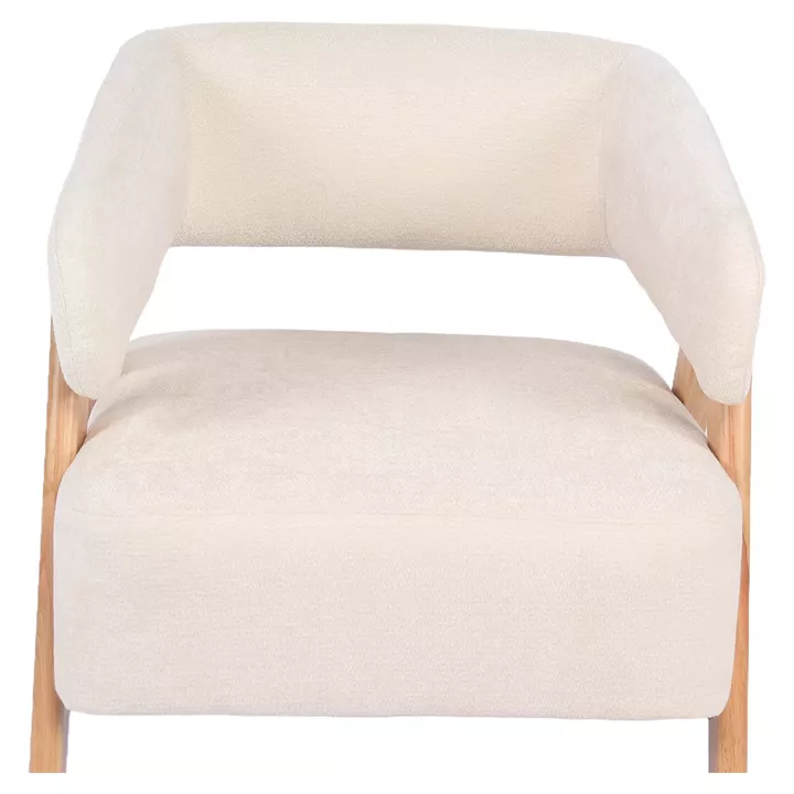 Πολυθρόνα ArteLibre BARTON Μπεζ Ύφασμα/Ξύλο 74x67x66cm