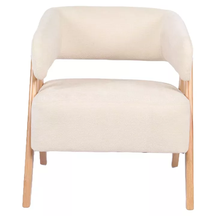 Πολυθρόνα ArteLibre BARTON Μπεζ Ύφασμα/Ξύλο 74x67x66cm