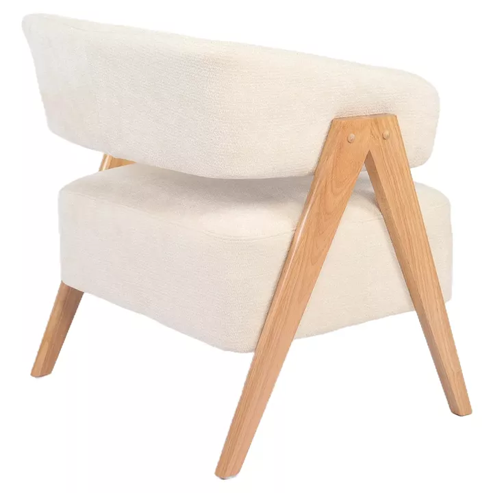 Πολυθρόνα ArteLibre BARTON Μπεζ Ύφασμα/Ξύλο 74x67x66cm