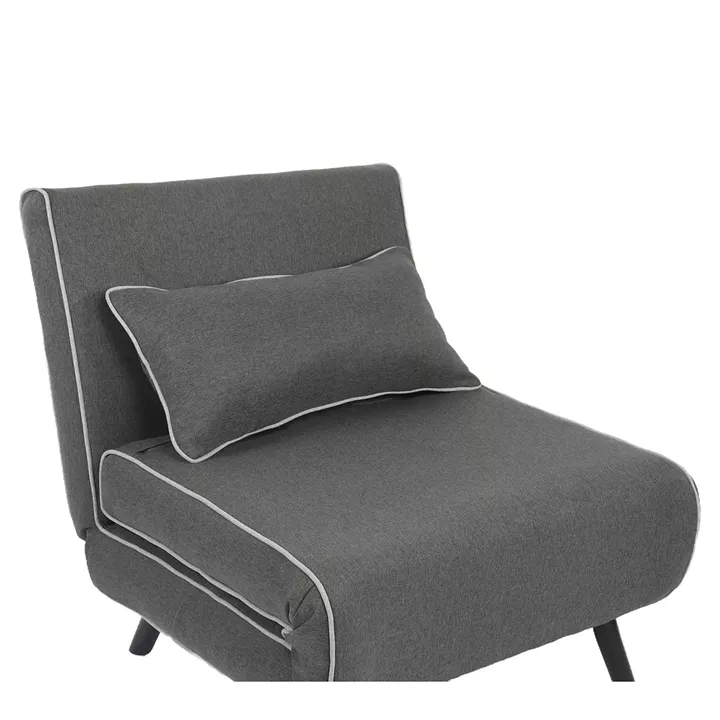 Κρεβάτι Ράντζο ArteLibre CALISTA Γκρι/Γκρι Ανοιχτό Ύφασμα/Ξύλο/Μέταλλο 78x200x28cm