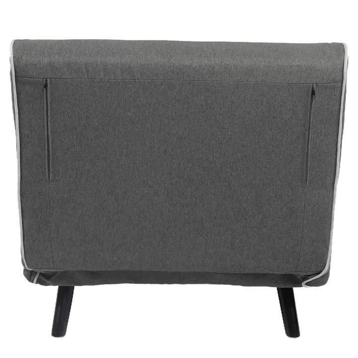 Κρεβάτι Ράντζο ArteLibre CALISTA Γκρι/Γκρι Ανοιχτό Ύφασμα/Ξύλο/Μέταλλο 78x200x28cm