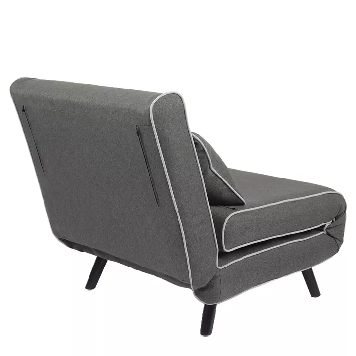 Κρεβάτι Ράντζο ArteLibre CALISTA Γκρι/Γκρι Ανοιχτό Ύφασμα/Ξύλο/Μέταλλο 78x200x28cm