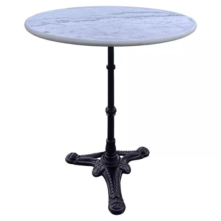 Τραπέζι Κήπου ArteLibre LAPIDERA Λευκό/Μαύρο Μάρμαρο/Μέταλλο Φ60x71cm