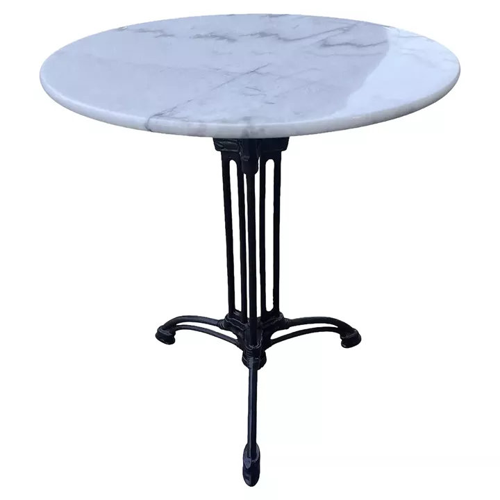 Τραπέζι Κήπου ArteLibre FERRALIS Λευκό/Μαύρο Μάρμαρο/Μέταλλο Φ60x71cm
