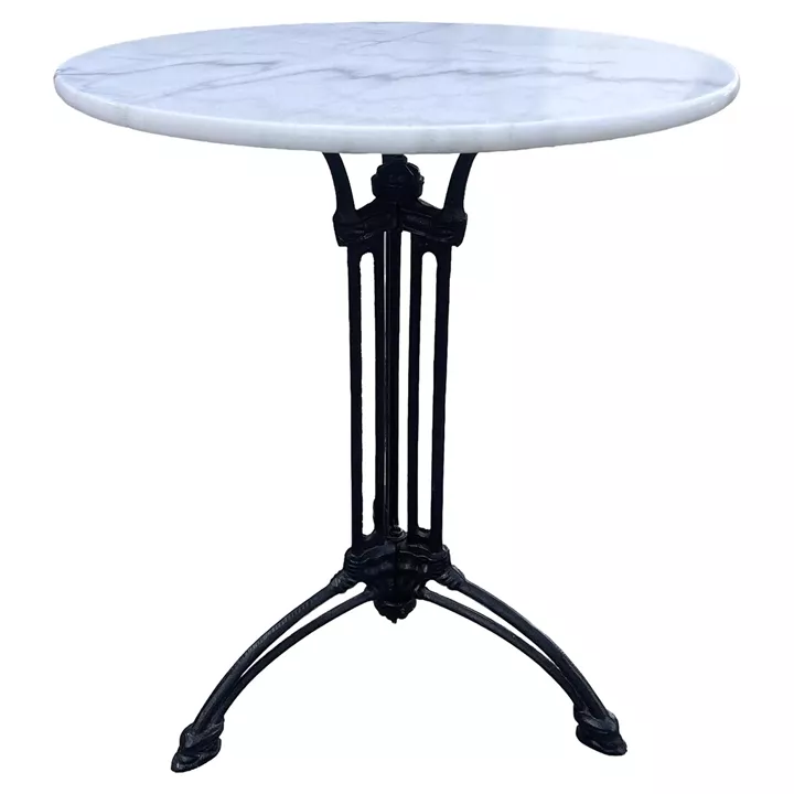 Τραπέζι Κήπου ArteLibre FERRALIS Λευκό/Μαύρο Μάρμαρο/Μέταλλο Φ60x71cm