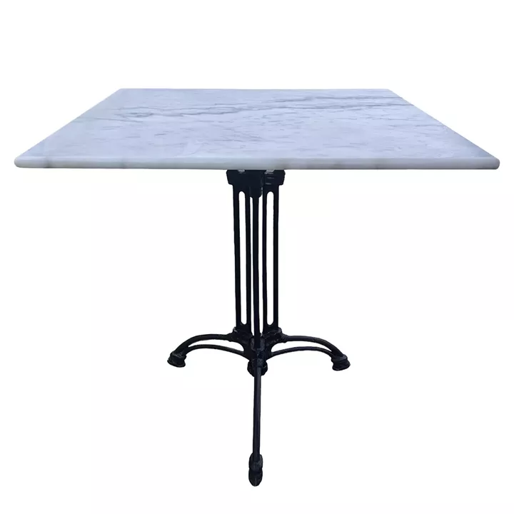 Τραπέζι Κήπου ArteLibre QUADRILIS Λευκό/Μαύρο Μάρμαρο/Μέταλλο 70x70x71cm