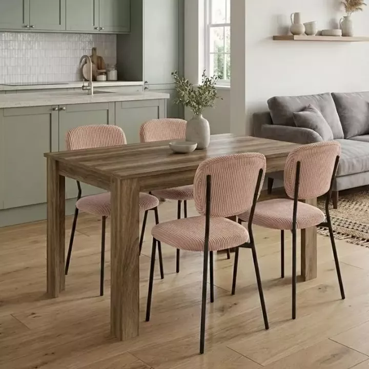 Σετ τραπεζαρία 5τμχ Darlen - Kevin Megapap χρώμα καρυδί - μόκα 125x72x74εκ.