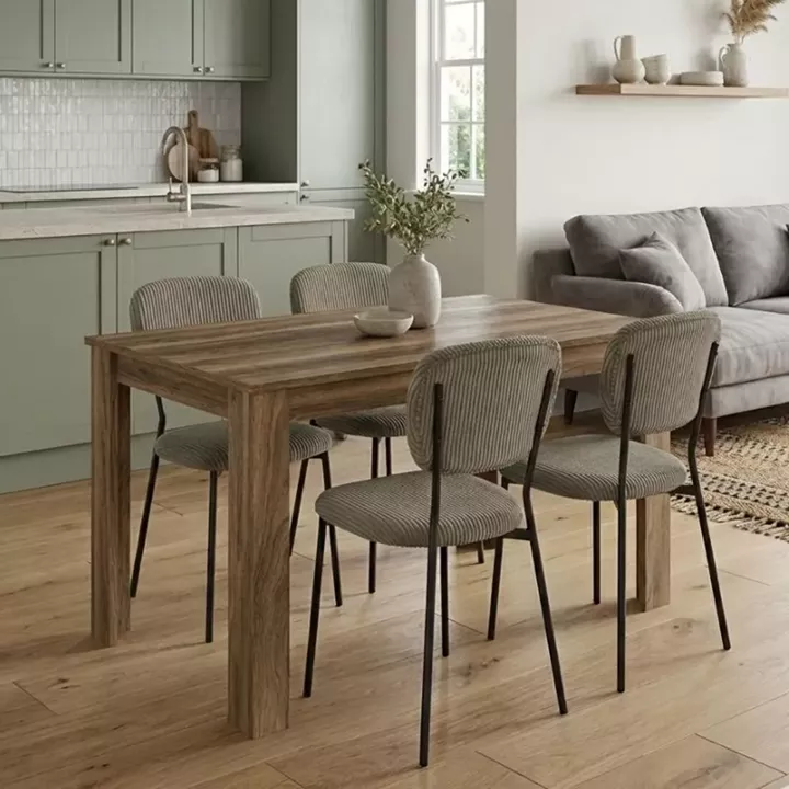 Σετ τραπεζαρία 5τμχ Darlen - Kevin Megapap χρώμα καρυδί - λαδί 125x72x74εκ.