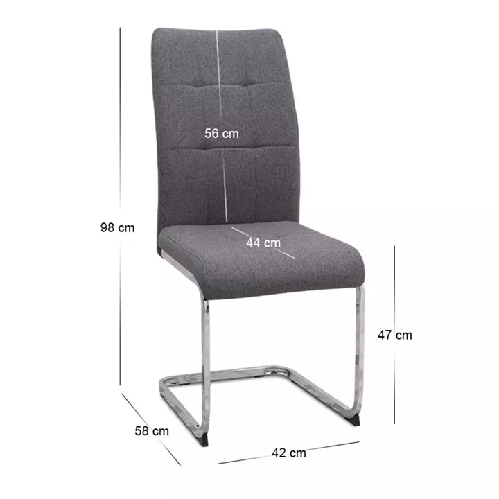 Σετ τραπεζαρία 5τμχ Darlen - Laura Megapap χρώμα sencron black - γκρι 125x72x74εκ.